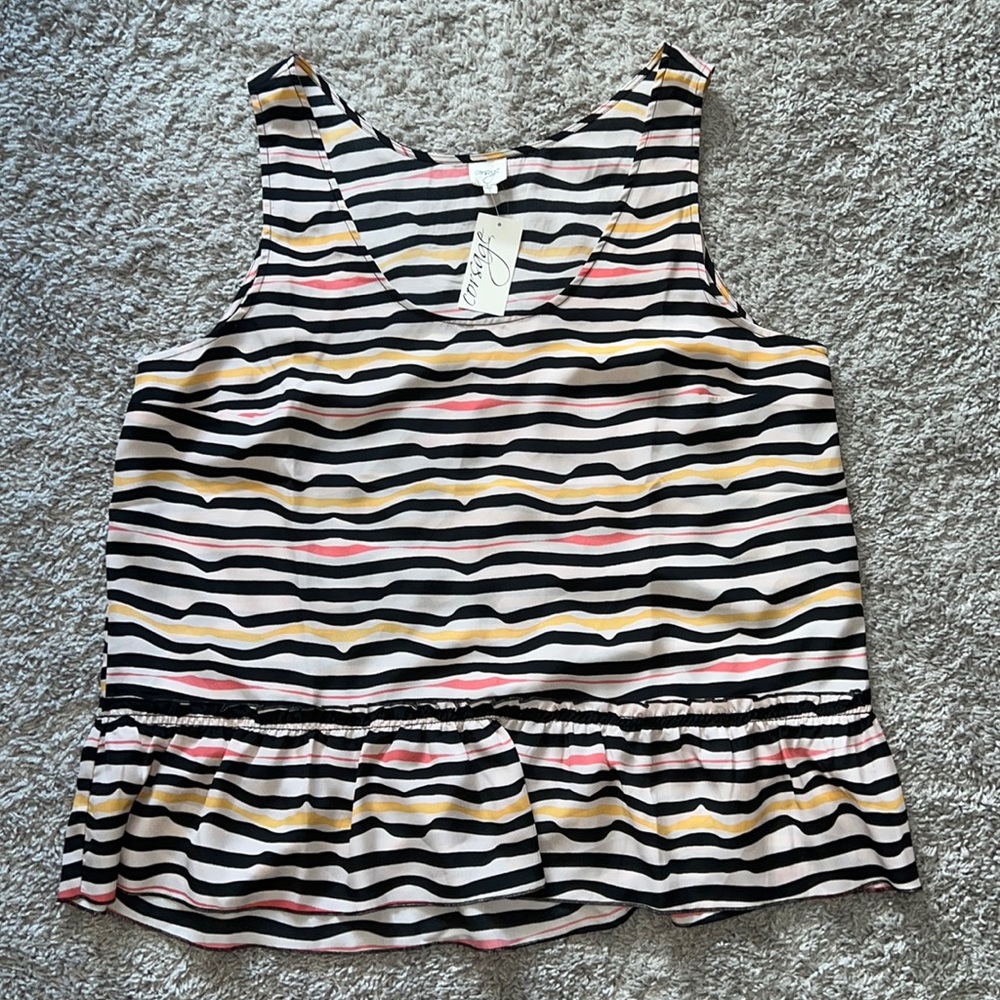 Corsage Multi-color Printed Peplum Blouse